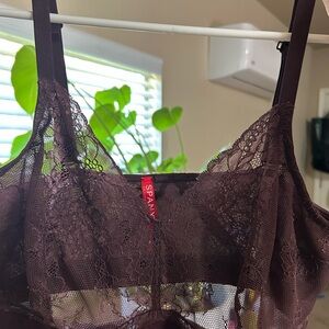 SPANX Women's Lace Bralette - Dark purple